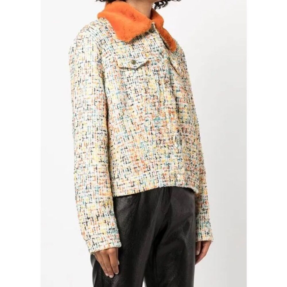 MADISON.MAISON Faux Fur-Collar Tweed Jacket Size Large NWT $795 - Picture 16 of 16